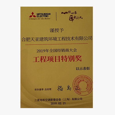 2019年全國經(jīng)銷商大會工程項(xiàng)目特別獎